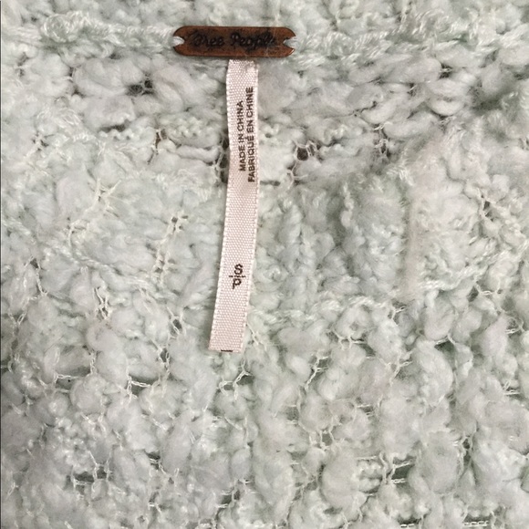 NWOT FreePeople fuzzy mint green polarbear sweater - Picture 3 of 8